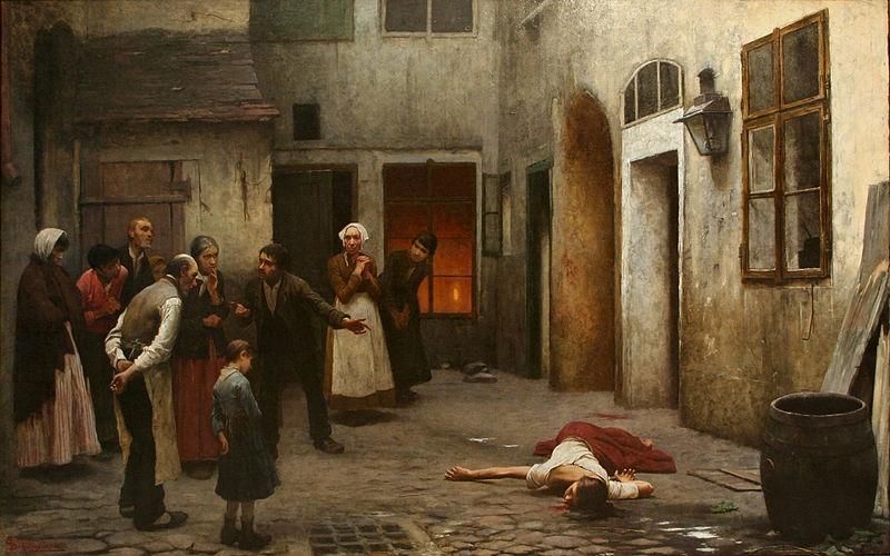 Jakub Schikaneder Murder in the House oil painting picture